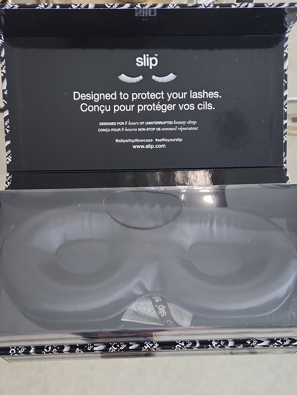 slip Black Lash-Protect Sleep Mask 100% silk. - Picture 2 of 9